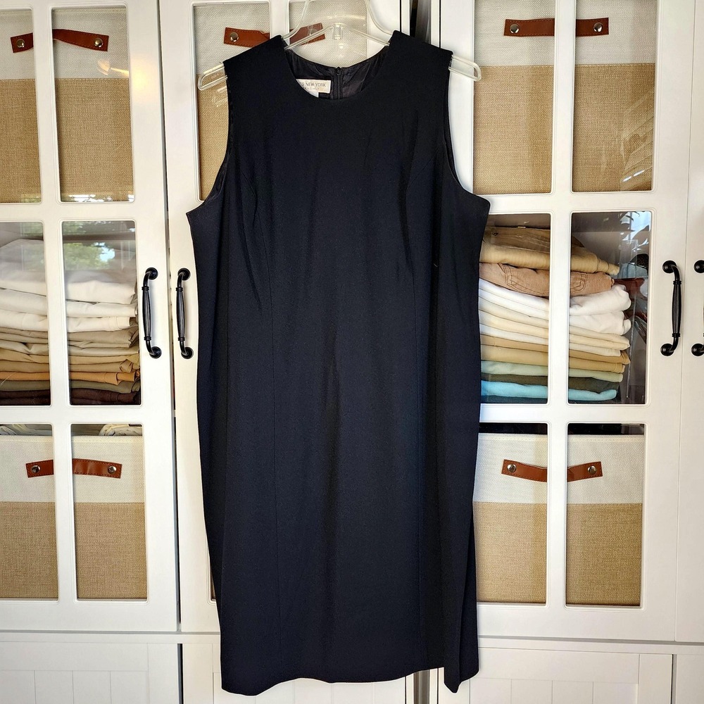 Jones New York Black Sleeveless Sheath Business Dress Petite 18PW RN54050